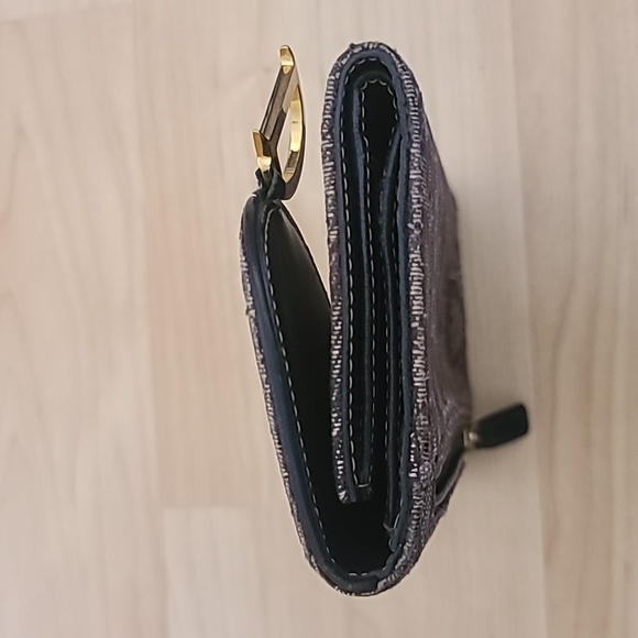 Christian Dior CD Saddle Navy Blue GHW Logo Trifold Flap Long Wallet Authentic - Picture 7 of 11